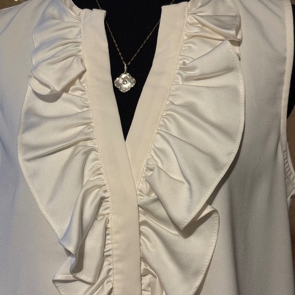 J.Crew Ruffle Front Sleeveless Blouse – White (NWT) - Picture 6 of 6